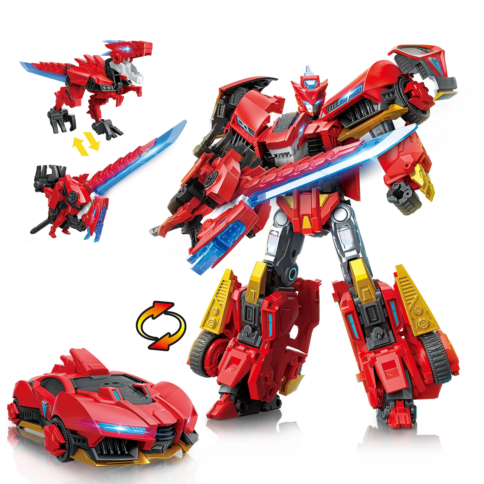 QUANTUM HEROES DINOSTER Lucio Transformowalny Robot Zabawka 3w1 Tryb Zabawy Robot/Pojazd + Akcesoria Dino Figurka Akcji dla Dzieci 5+