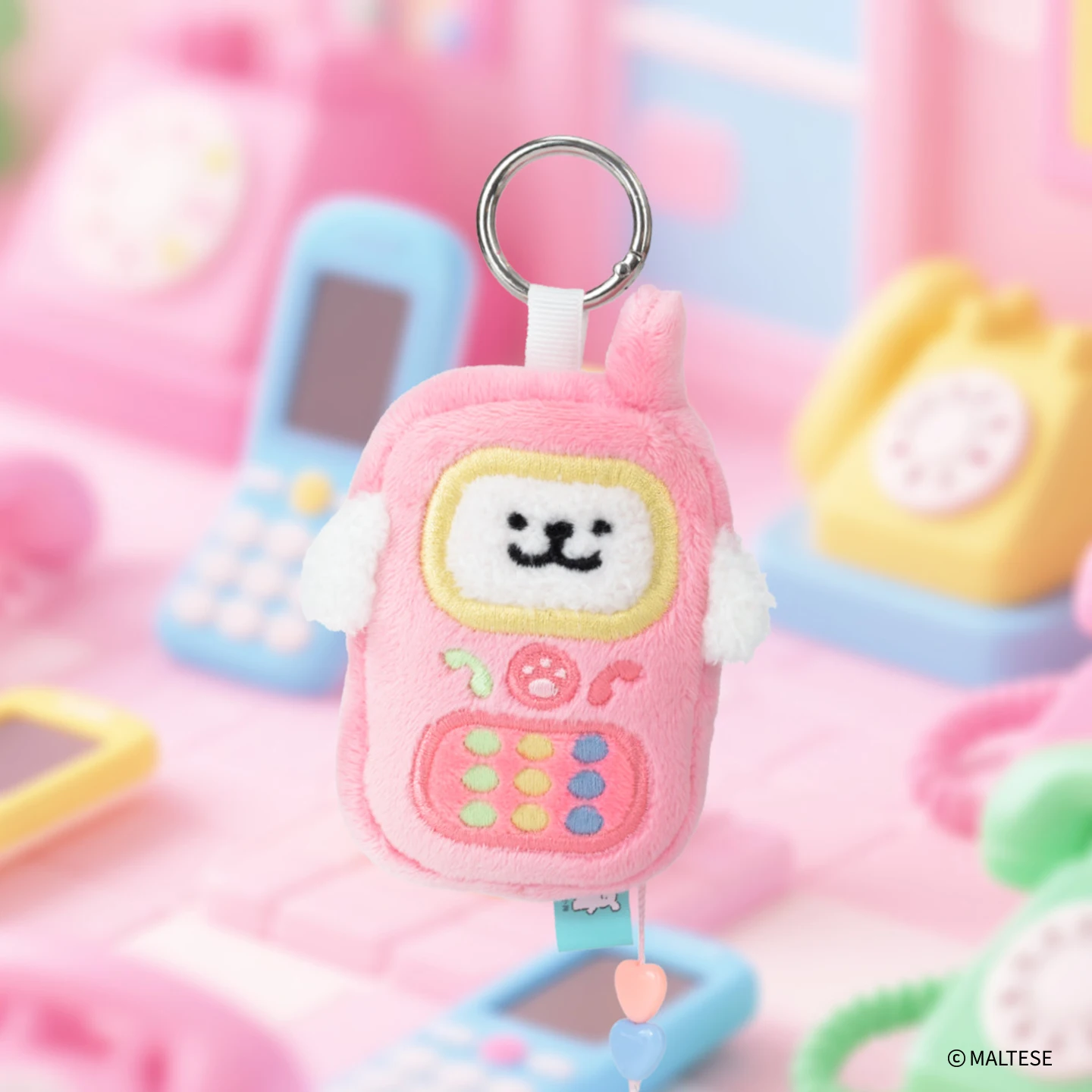 En Stock, serie maltesa auténtica, figura esponjosa de dibujos animados Kawaii, muñeca, mochila, llavero con dije, figura bonita, regalo de cumpleaños para pareja