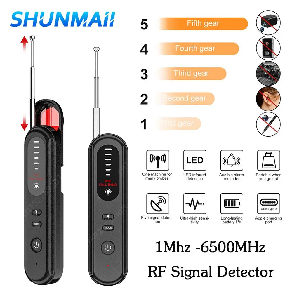 Camera RF Signal Detector Anti-Eavesdropping Radio Jammer Anti Candid Wireless Hidden Devices Finder for Car Office Hotel Travel