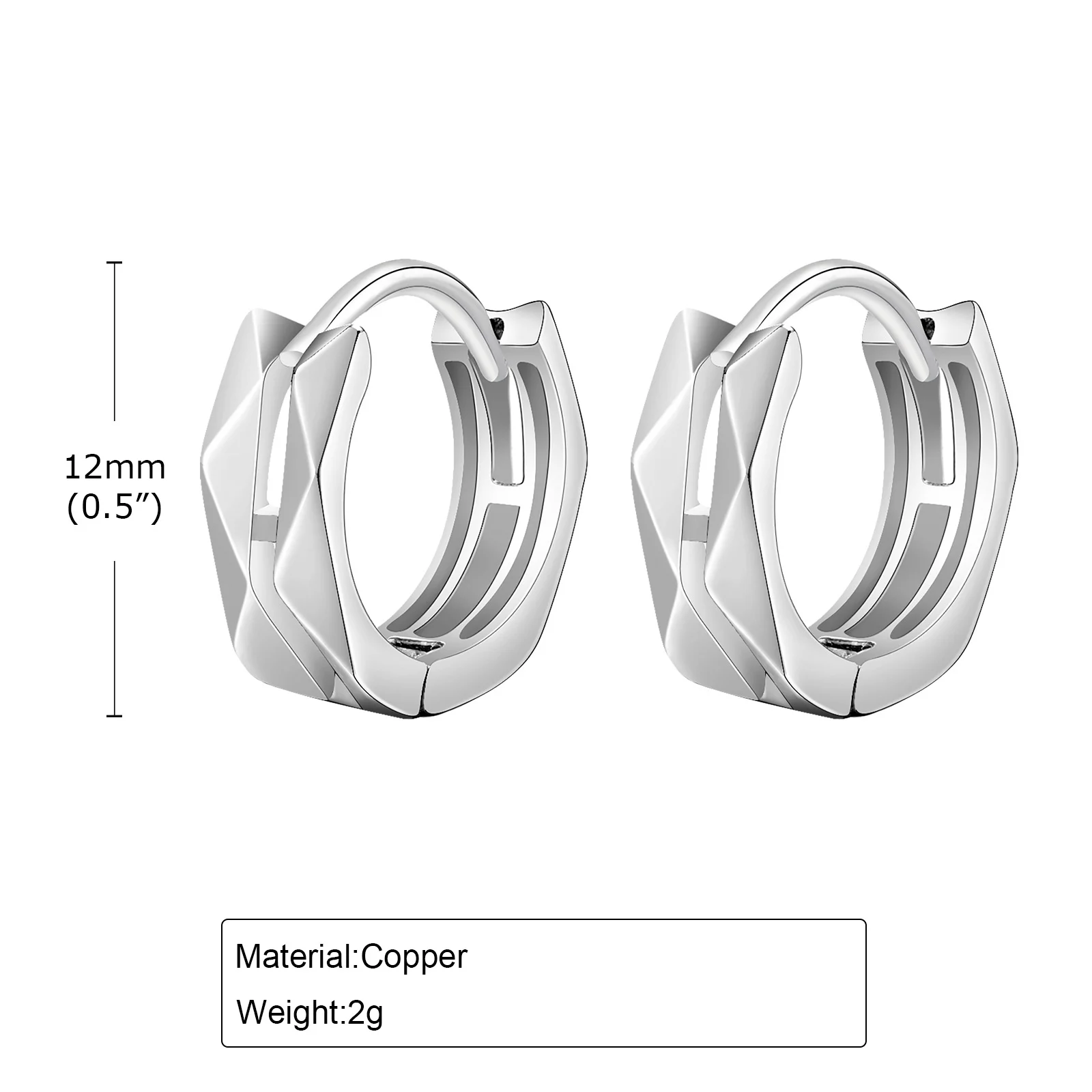 Metal Geometric Hoop Earrings for Men Boys,Irregular Surface Circular Earrings Round Huggies,Casual Jewelry Gifts