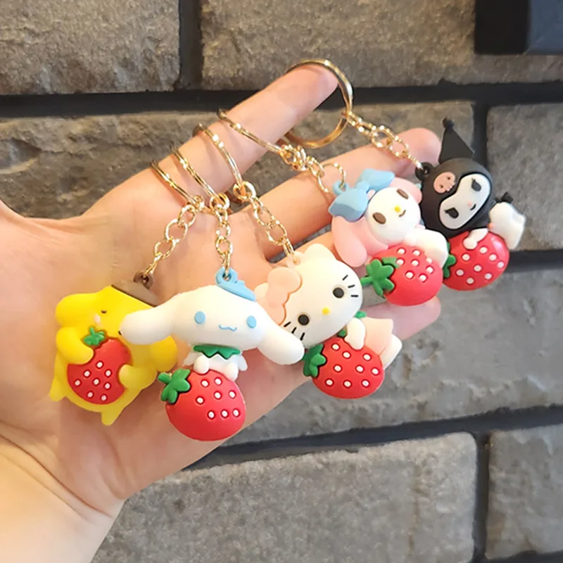 Anime Sanrio Keychain Protective Case Bank Card Photo Holder Bus Card Protective Case Pendant  Keyring Pendant Accessories