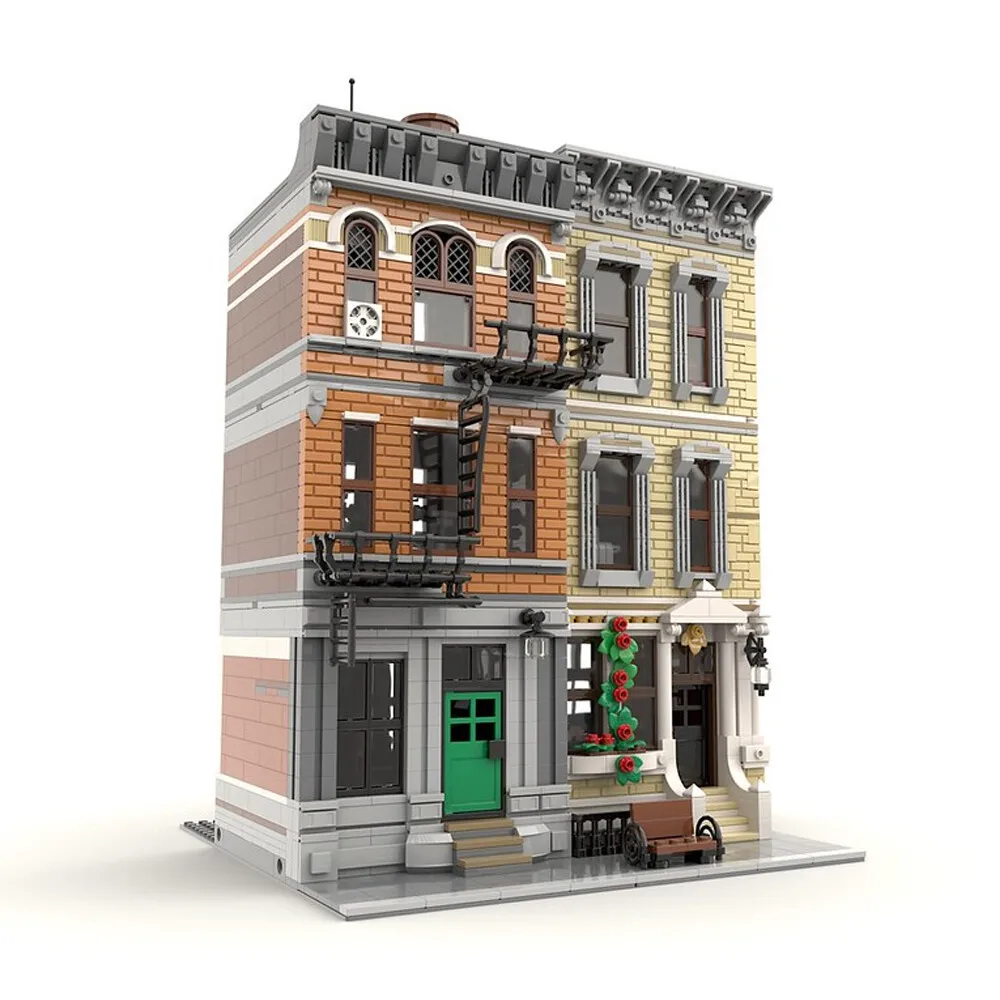 

MOC-71914 Modular Building: New Block City Two Housing with Interior 3173 Parts