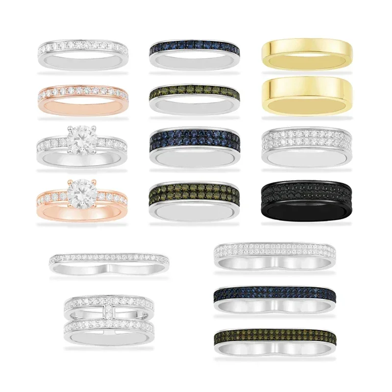 

Eomm 925 Sterling Silver Circular White Black Blue Green Ring Bracelet Women Couple Wedding Proposal Classic Fashion New Jewelry