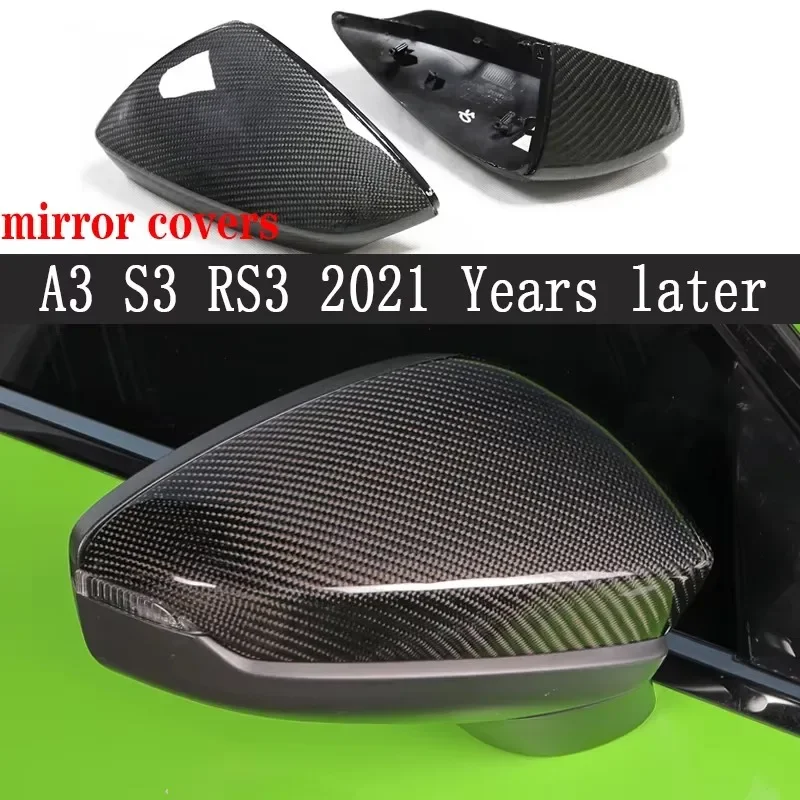 

For audi Series A3 S3 RS3 Upgrade Shells Rearview Cap Real Carbon fiber rear view mirror case cover Body Kit