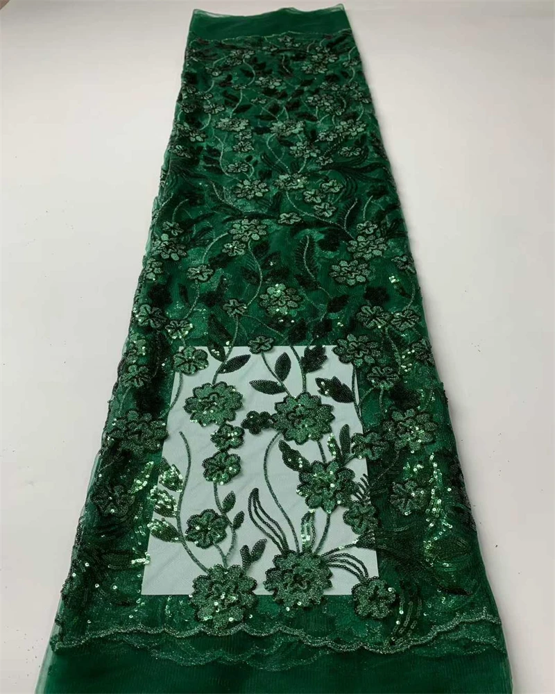 

Quality French Nigerian Sequins Multicolour Net African Tulle Mesh Sequence Lace Fabric For Dress