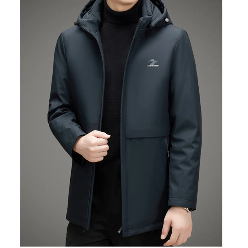 Chaqueta gruesa con capucha para hombre, forro interior desmontable, cálido, invierno, 2023