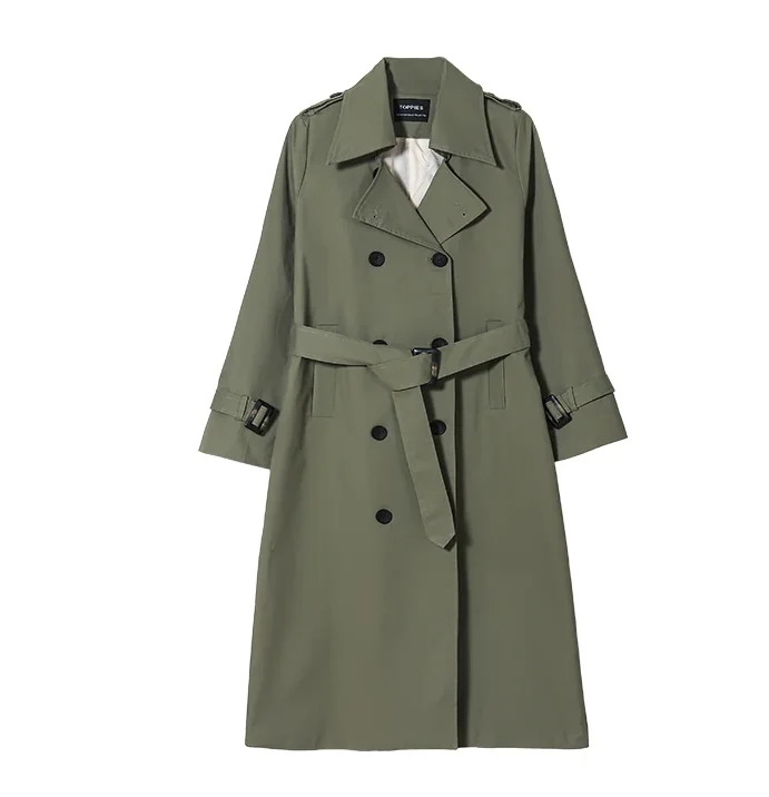 Women Double Breasted Slim Trench Coat Female Outwear Fashion