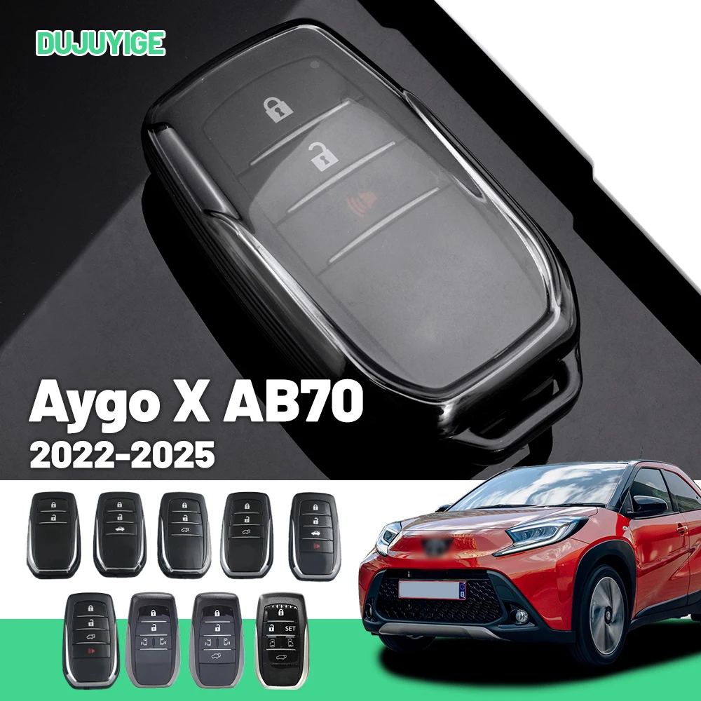 Clear TPU Car Key Case For Toyota Aygo X AB70 2022-2026 Key Fob Cover Protector Shell Auto Accessories 2023 2024 2025