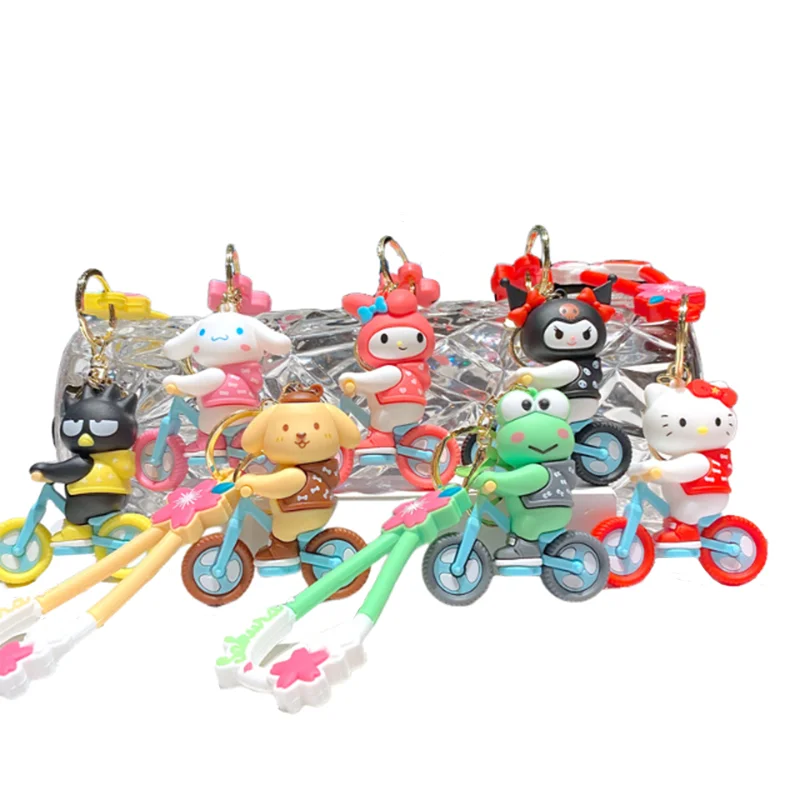أنيمي الكرتون سانريو ميلودي مرحبا كيتي سينامورول كورومي الدراجات سيارة المفاتيح بنين بنات جميل حقيبة مدرسية كيرينغ قلادة #1