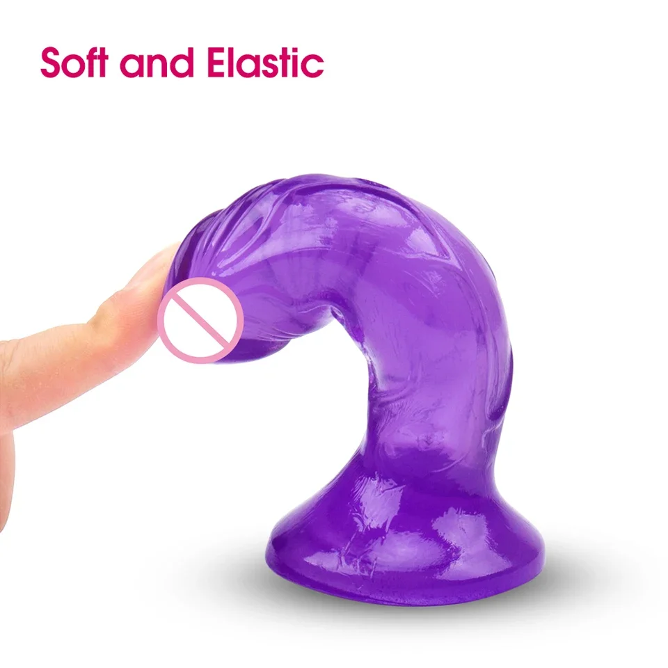 Soft Jelly Dildo Realistic Suction Cup Small Penis Anal Plug Cock Strap on Gode Massager Adult Sex Shop Sex Toys for Women