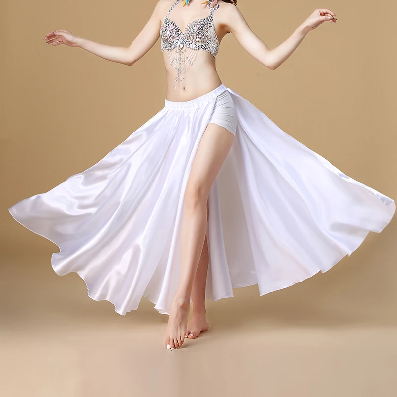 Performance Belly Dance Costume Saint Skirt 2-Sides Slit Skirt Sexy Women Oriental Belly Dance Skirt Female Dance Open Hem Skirt