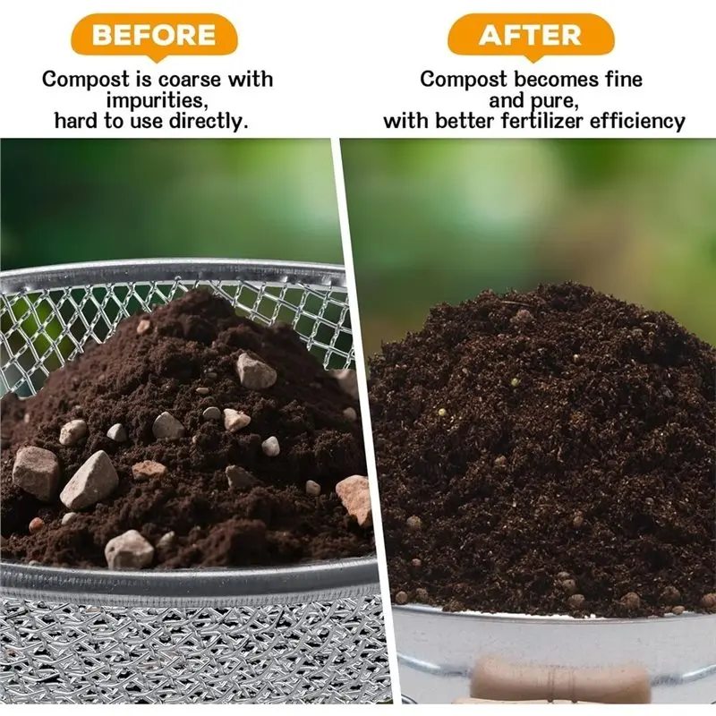ABLJ Soil Sifter Sieve 3Pcs 3 Aperture Sizes-For Compost, Dirt, Rock, Gravel& Garden-Fits 5 Gallon Bucket Screen