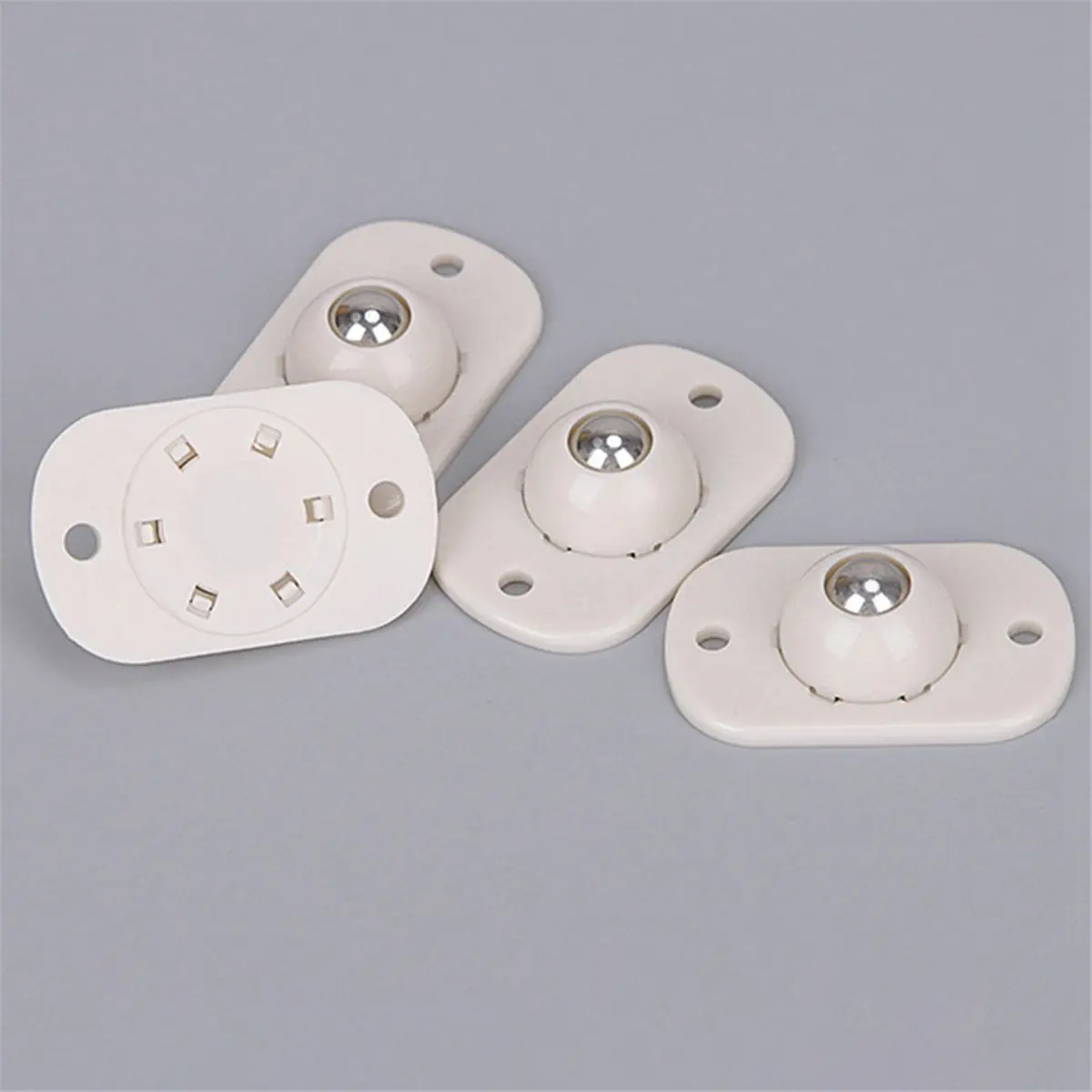DTC5 12 Pcs Self Adhesive Mini Caster Wheels 360° Smooth Rotation Universal Roller for Small Appliances Speaker