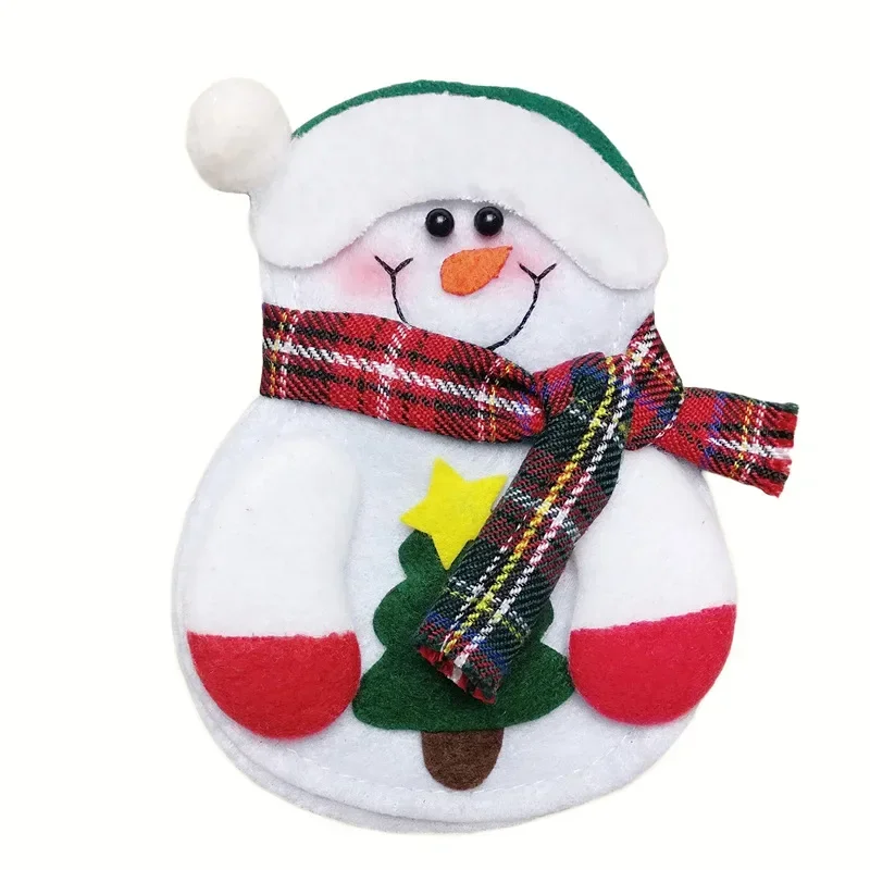 

Christmas Decoration Supplies Restaurant Hotel Decoration Non-woven Old Man Snowman Christmas Knife and Fork Bag Tableware Set