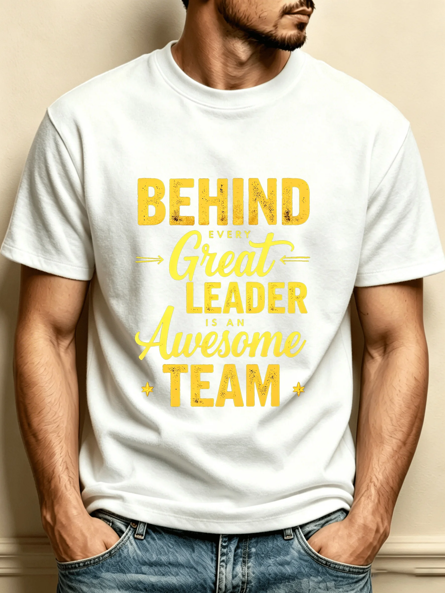 Casual Style Men's T-Shirt with an Inspirational Slogan 