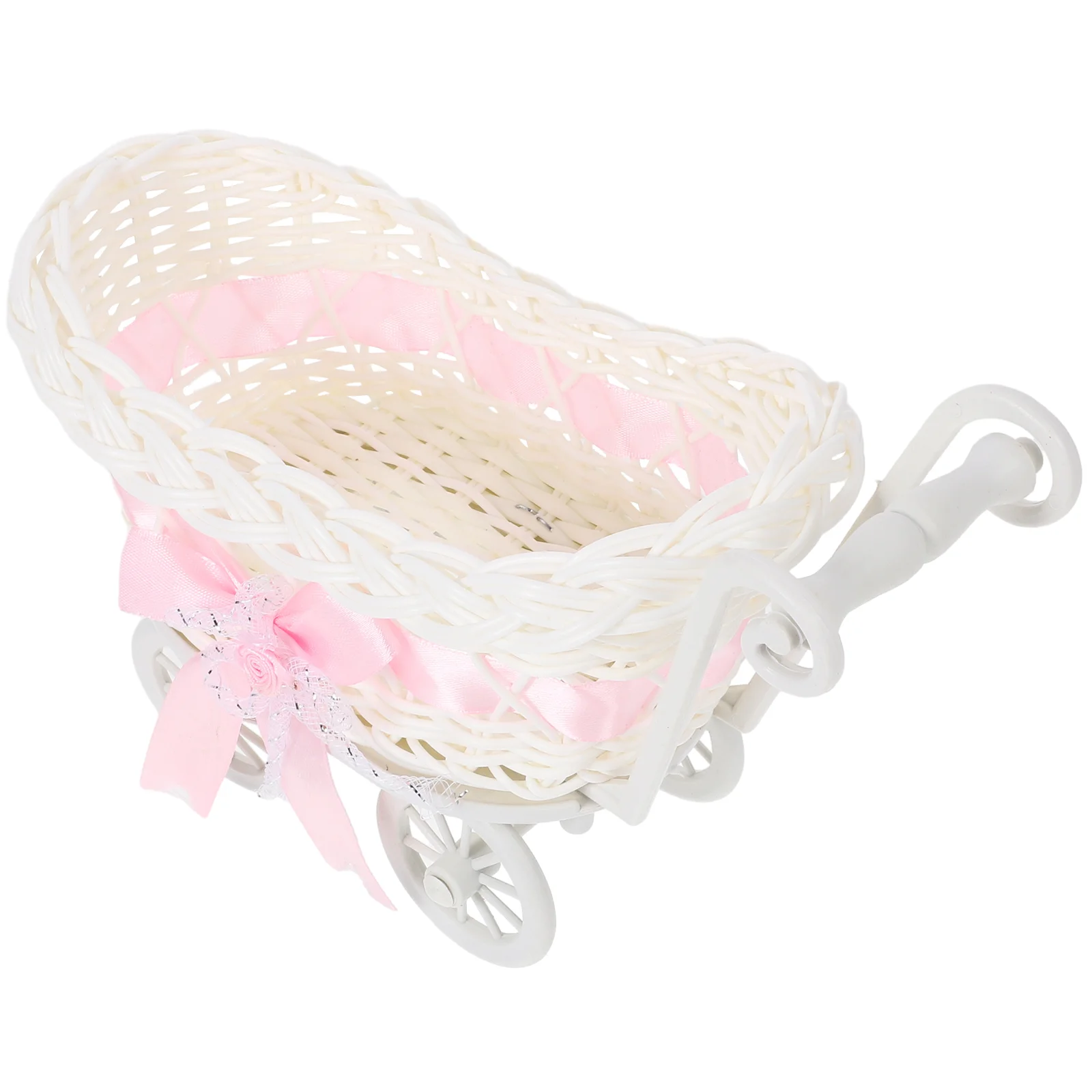 Simulated Rattan Flower Basket Chocolate Storage Serving Pink Hamper Girl Dried Fruit Pp Baby Crab Toys for Babies