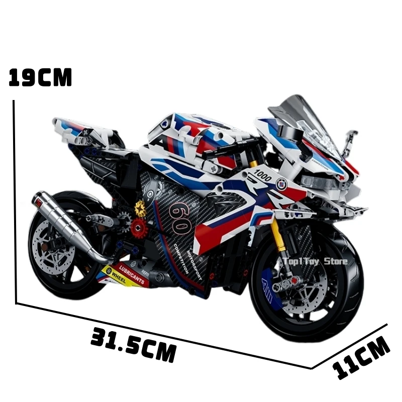 649Pcs In Stock Technical Racing Motorcycle 1000 RR Motorbike Building Blocks Bricks Model Toys Birthday Christmas Children Gift