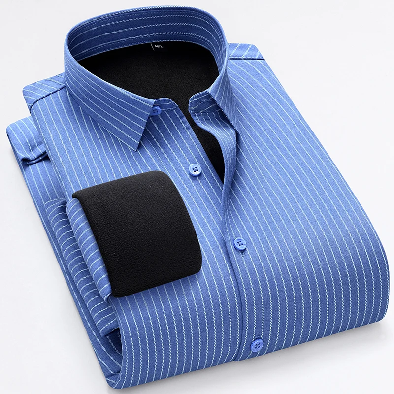 

Мужская рубашка с длинными рукавами, бесшовная флисовая рубашка, утолщенная для зимы, морозостойкость, теплая и модная уличная одежда.