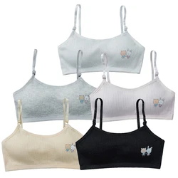 Adolescent Pure Cotton Bras For Children Adjustable Shoulder Strap Underwear For Girls During Development Period