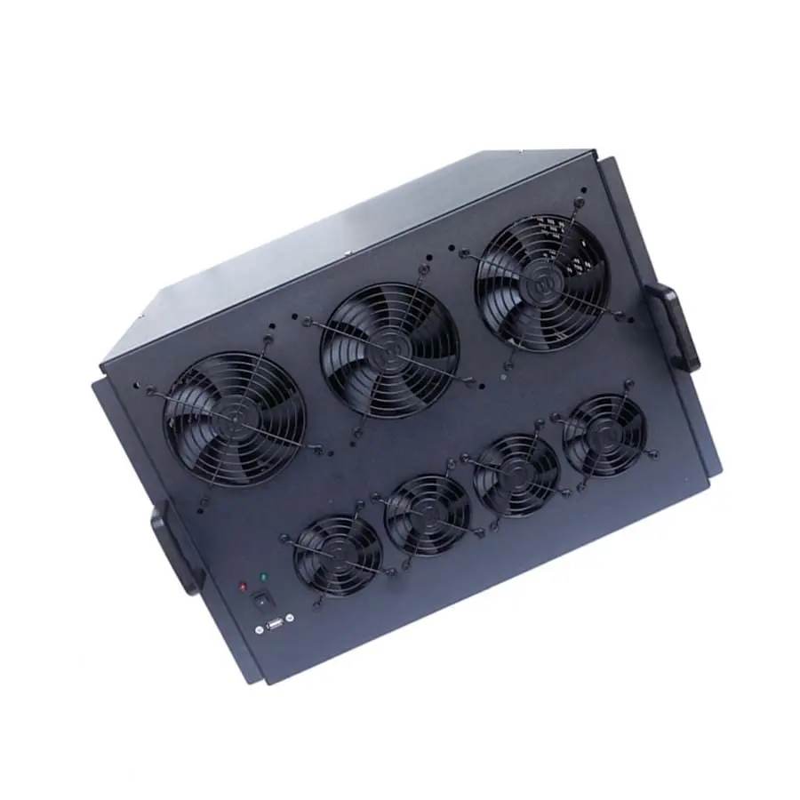 لـ 6 وحدة معالجة الرسومات إطار تعدين الهواء المفتوح هيكل بطاقة الفيديو الرسومية مع 10 مراوح