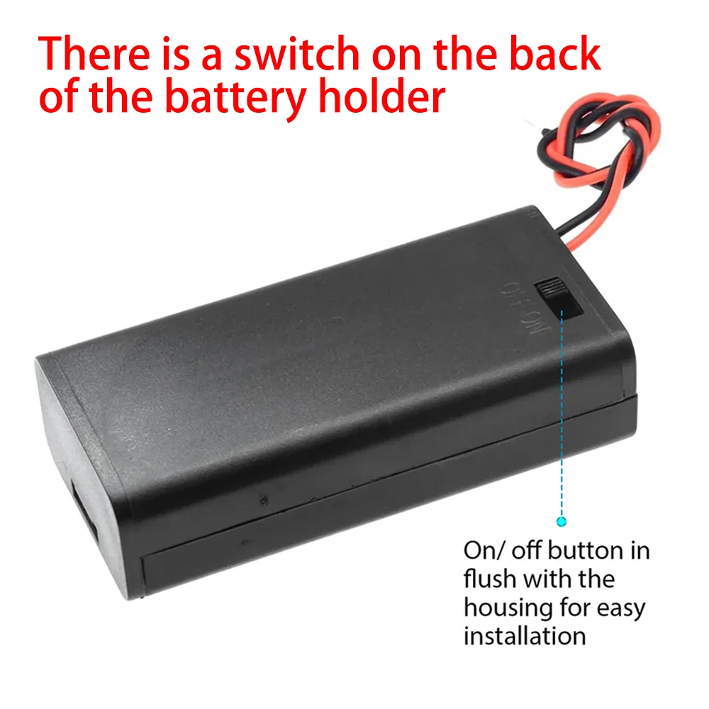 1/2/3/4 AA Battery Holder With Switch Anti-scratch AA Battery Storage Box With Wires For Toys LED Diy