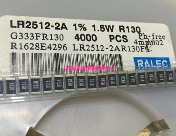 100pcs/lot LR2512-2AR130F4 2512 R130 0.13R 1% 1.5W chips Electronic new