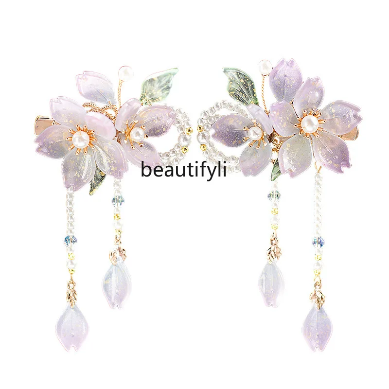 

Han Chinese Clothing Hair Accessories Sweet Cute Flowers Barrettes Clip Hairware Chinese Style Costume Accessories