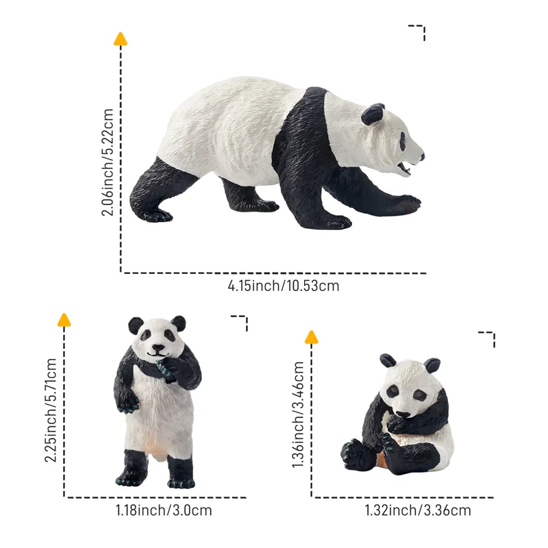 6 pezzi Toymany simulazione panda figure fauna selvatica modello animale giocattoli azione per bambini set regalo per bambini mini figurine da collezione