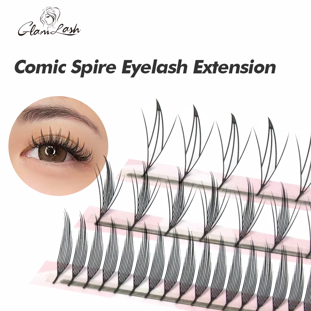 GLAMLASH Comic Spire Estensione ciglia Comango naturale Manga Ciglia finte Appassionati di piume Anime Ciglia Strumenti per il trucco