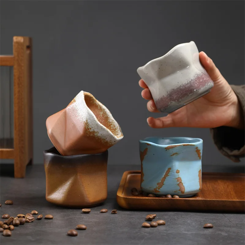 Ofen gedreht Kaffeetasse Ofen gedreht kleine Tasse Kung Fu Teeschale Retro Keramik Teetasse heißer Verkauf Steinzeug Master Cup