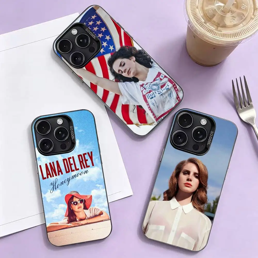 

Lana D-Del Ray Funeral Singer Phone Case For iPhone 17,16,15,14,13,12,11 Plus,Pro Max,XS,Colorful Silver Phone case Funda Cover