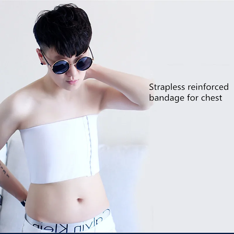 Strengthen Bandage Strapless Breast Binder Women Lesbian FTM Vest Underwear Bustier Hook Up Casual Breathable Corset Tops