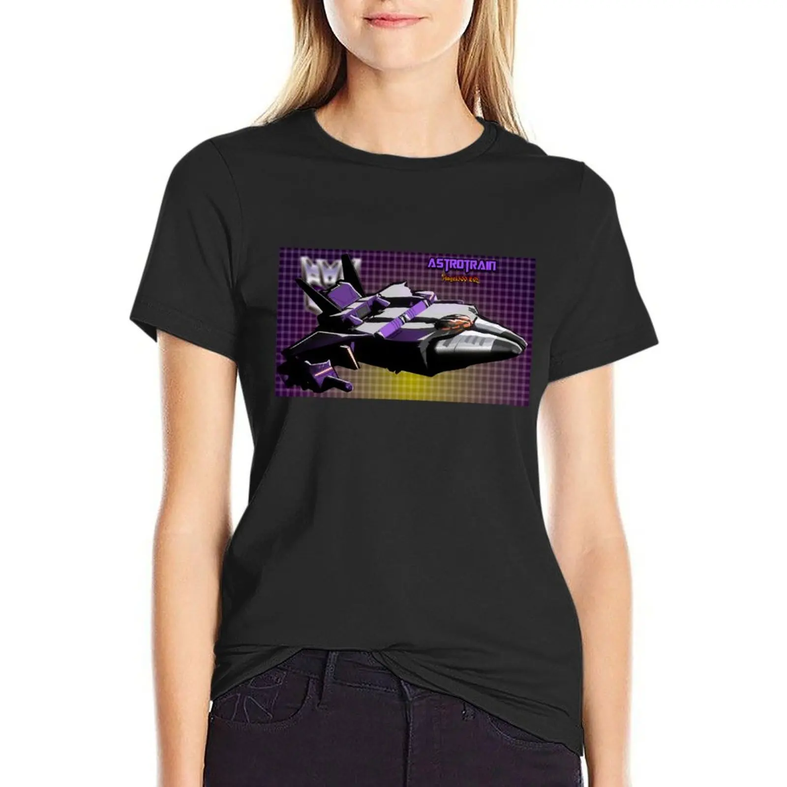 Astrotrain Jet Mode Toon Syle T-Shirt animal print female blacks funny Women's clothing