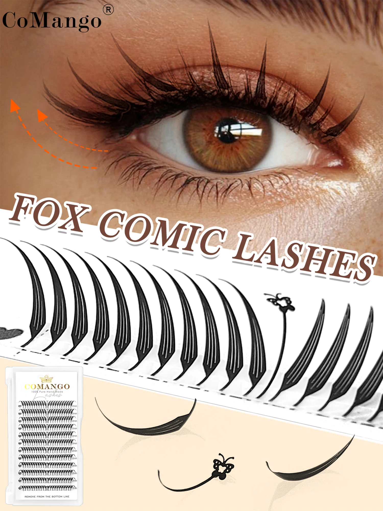 CoMango fox anime spire lashes premade fans eyelashes extensions natural soft individual volume false lashes suppliers makeup
