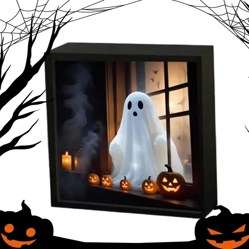 

Украшение стола, световая картина, фоторамка, современный пейзаж, светодиодный ночник, прикроватная тумбочка, домашний декор для спальни, ночник на Хэллоуин