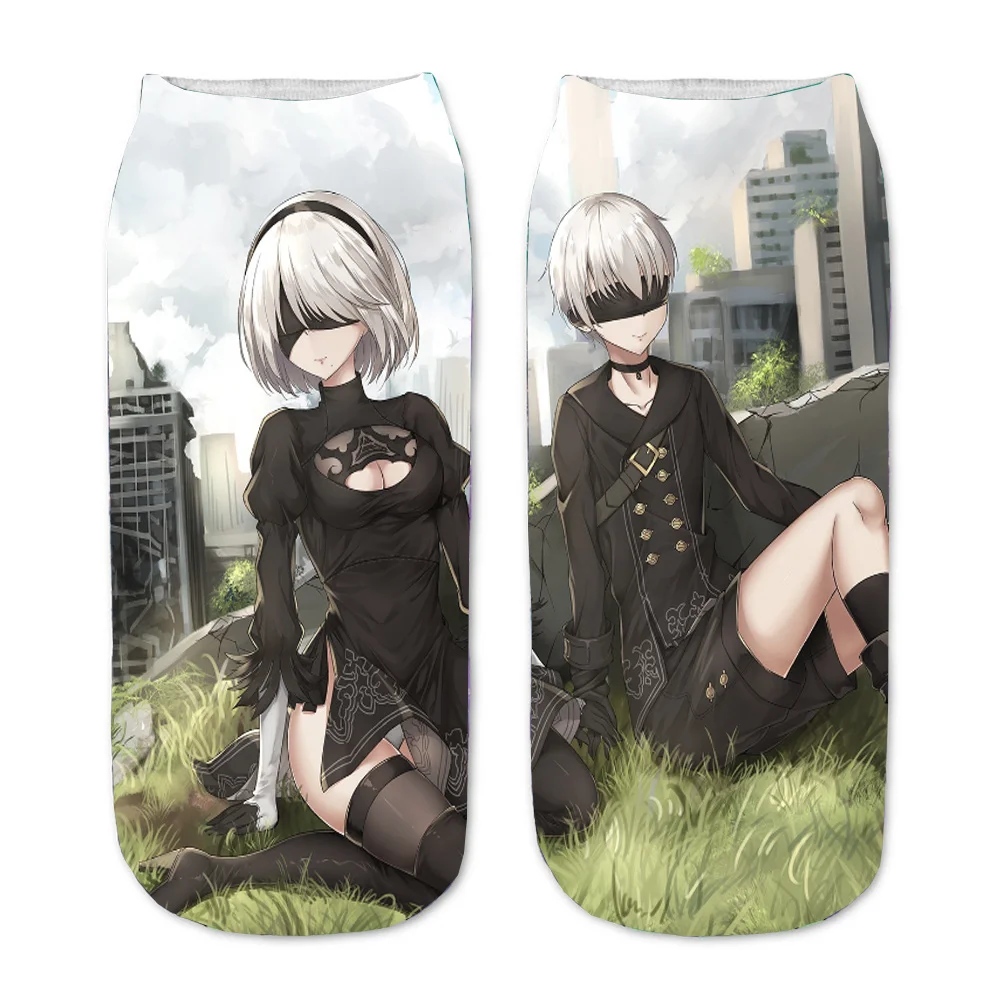 Men Women Socks Anime NieRAutomata 3D Printed Cartoon Straight Socks  Short Sock teenager Kawaii Party Gift  Ankle cute Sock