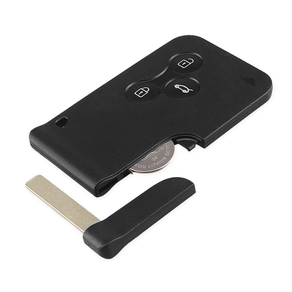 KEYYOU-Llave de control remoto para coche Renault, funda inteligente de 3 botones con chip con hoja de inserción de emergencia o clave remota