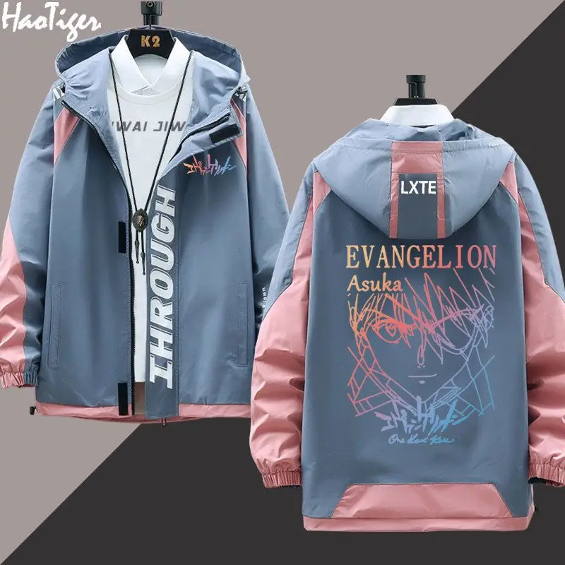 Asuka Ayanami Rei Ikari Shinji Coat Anime Peripheral Cute Cartoon Large Size Loose Jacket Casual Versatile Autumn Winter New