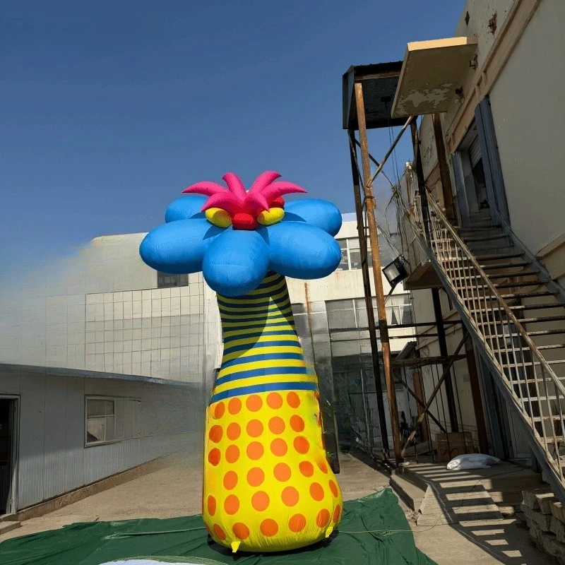 Inflatable luminous giant flowers, fabric flower sculptures, PVC flowers are used for prop display