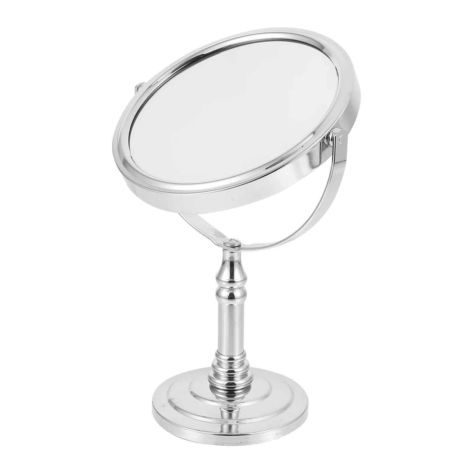 1 個デスクトップ化粧鏡スイベルメタル両面バニティミラークリア HD 表面スムーズな仕上げ女性の浴室用