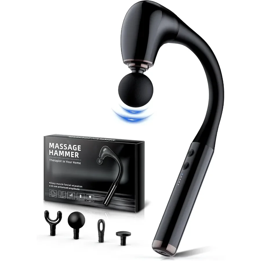 

FVZ Massage Gun with Upgraded Extension Handle 10MM for Deep Tissue Therapy Portable Back Massager Ideal for Neck Shoulders Wai