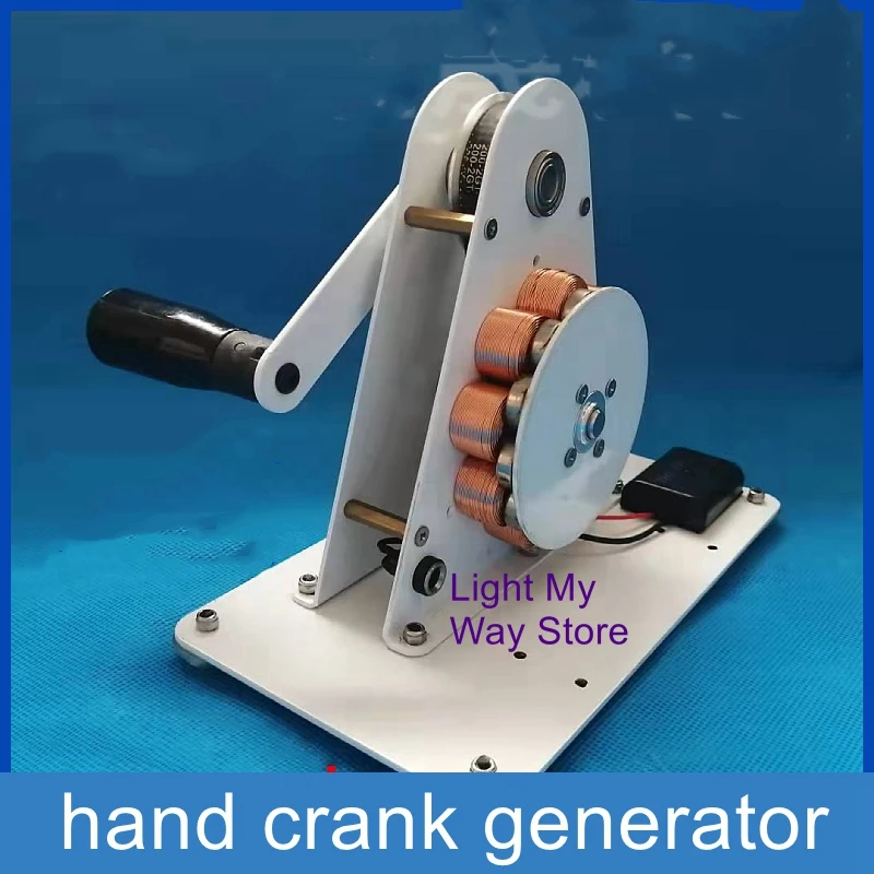 

Hand-cranked generator emergency 12V permanent magnet small power generation physical electromagnetics USB charging