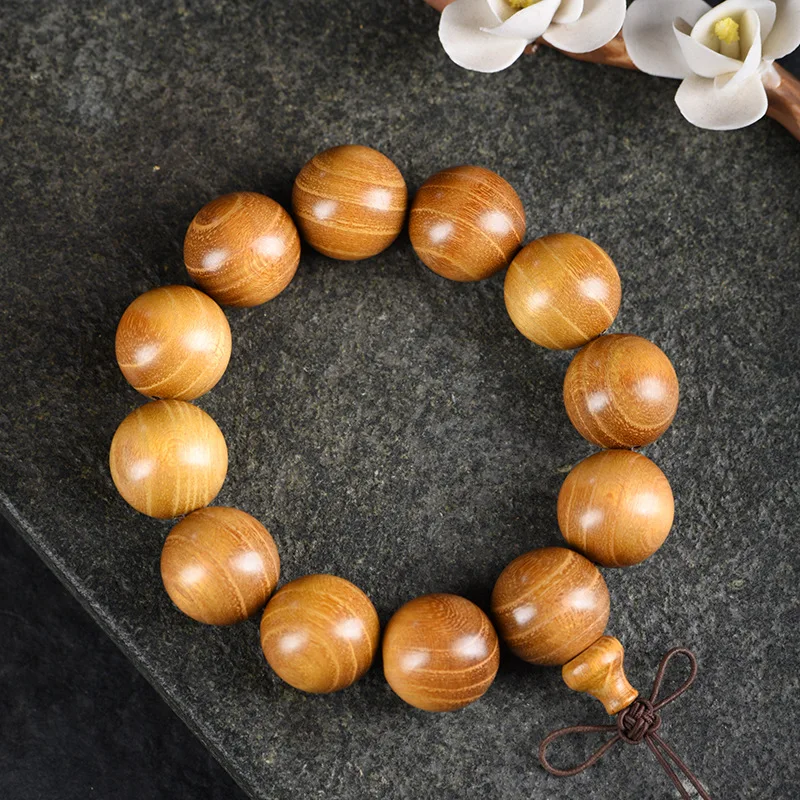 

Натуральный золотой браслет из молитвенных бусин сандалового дерева, унисекс, коллекционные украшения, идеальный праздничный подарок
