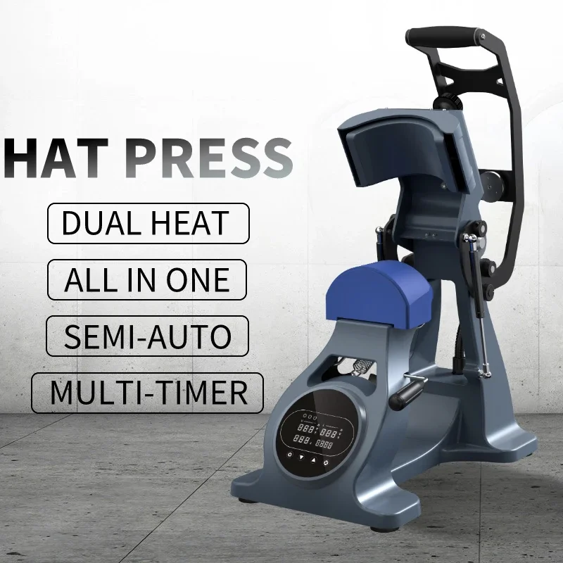 

Wholesale Semi-auto Cap Press Machine Double Heated Hat Press With & Dual Heating Platen