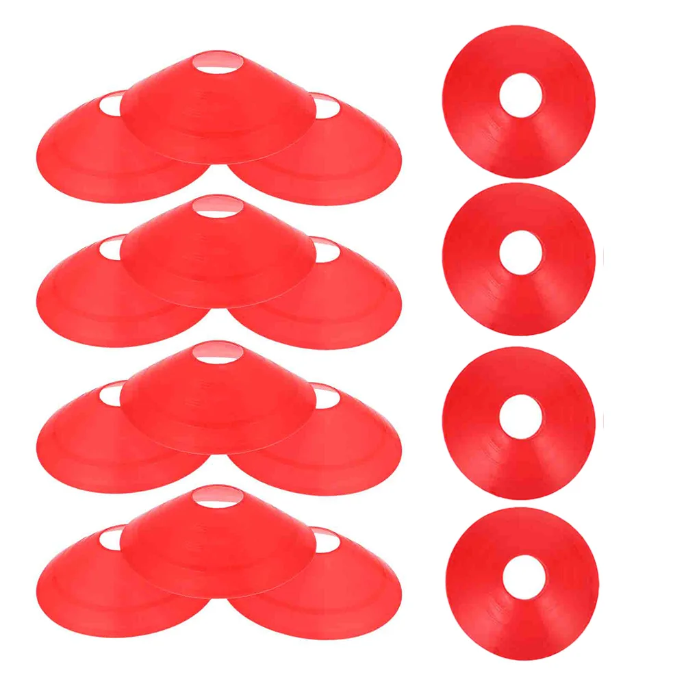 

14 Pcs Disc Soccer Accessories for Training Markers Portable Cones Sports Red