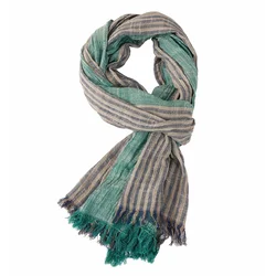 Designer Fashion Men Scarf Striped Cotton Linen Men Scarves Autumn Winter Warm Pashmina Male Brand Shawl Tassel Bufandas