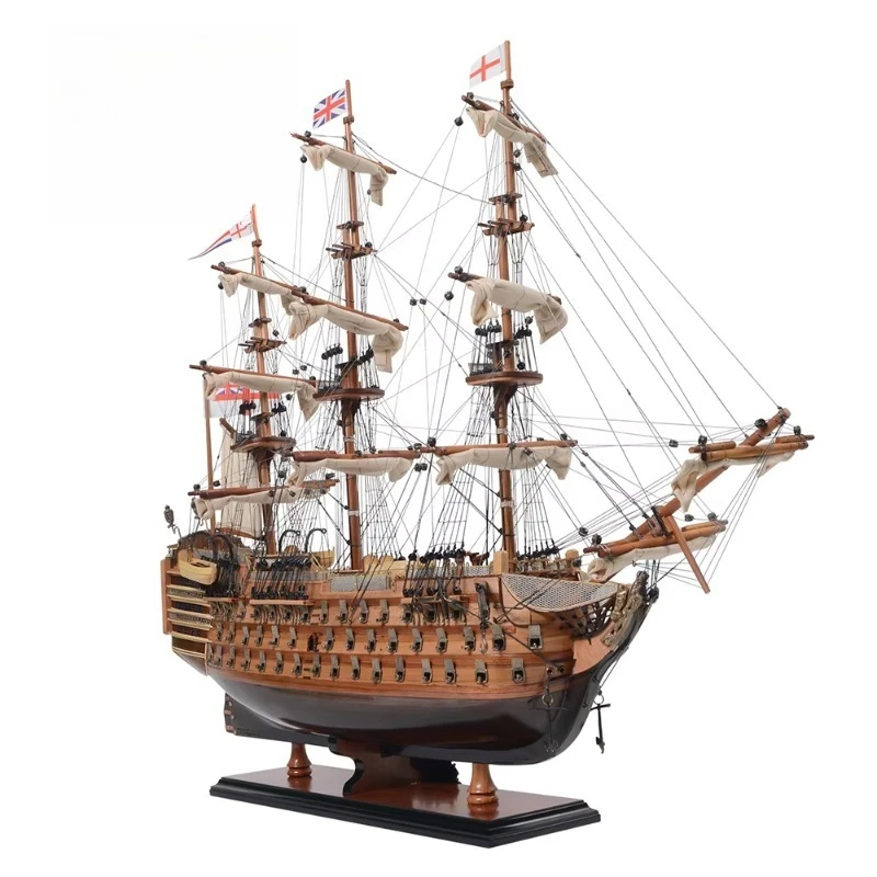 

Victory antique wooden model ship, medium-sized hand-painted nautical decoration home furniture