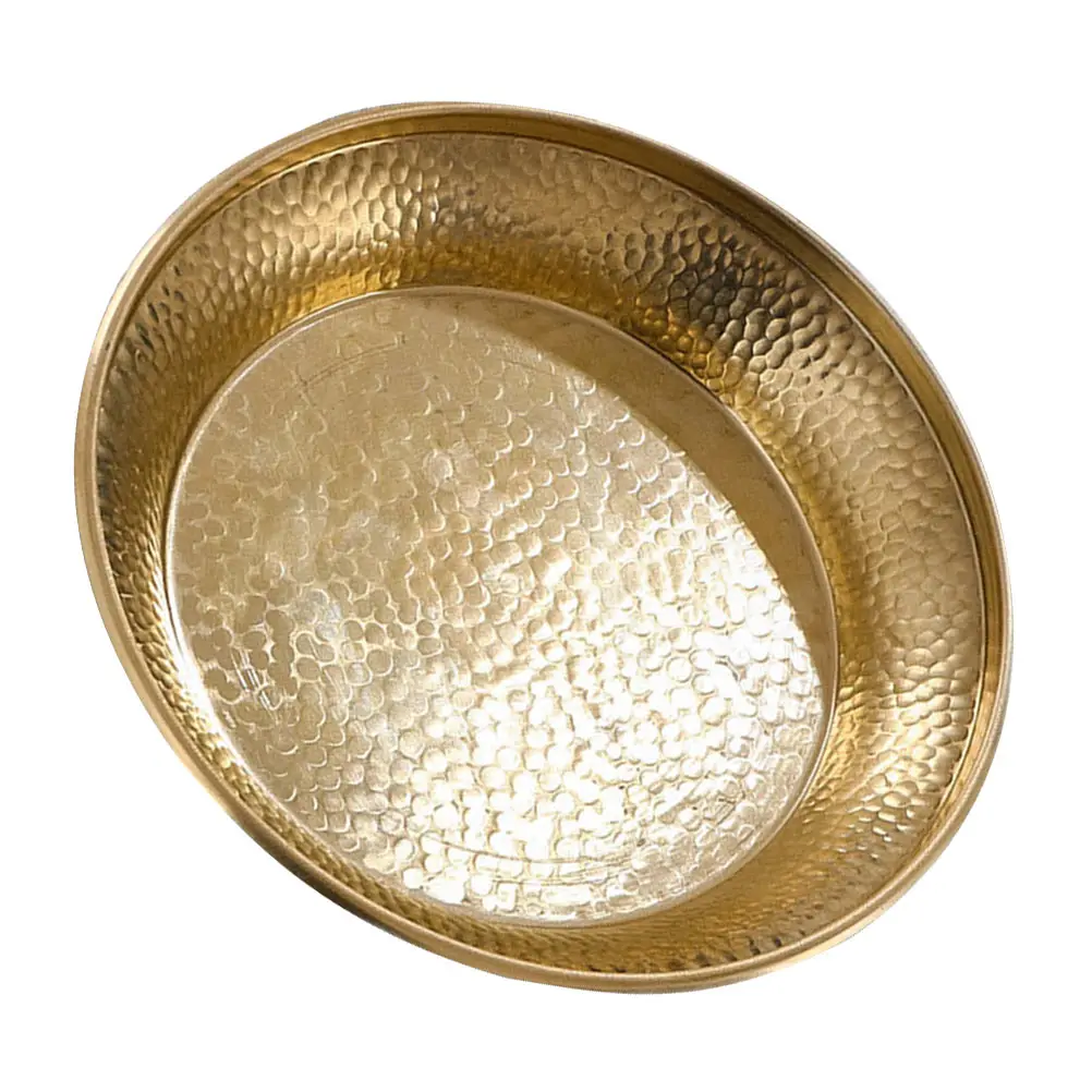 

Retro Copper Offering Plate Decorative Tray Desktop Buddha Accessory High Grade Material Long Service Life Practical