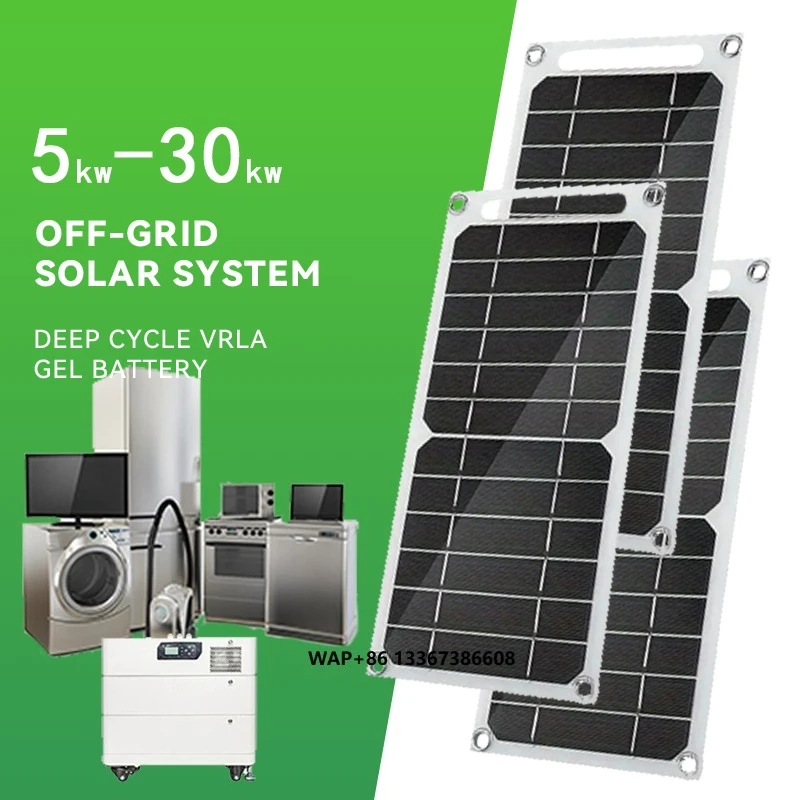 

Wholesale Commercial 20kW Solar Power System Kit High-Capacity 5kw LiFePO4 Battery Home Use PWM MPPT Industrial Inverter Cheap