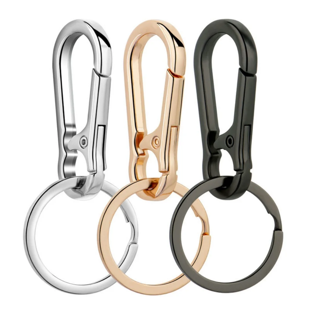 Kit com 3 Mosquetões de Metal para Chaveiro, Organizador de Chaves para Casa e Carro, Localizador de Chaves